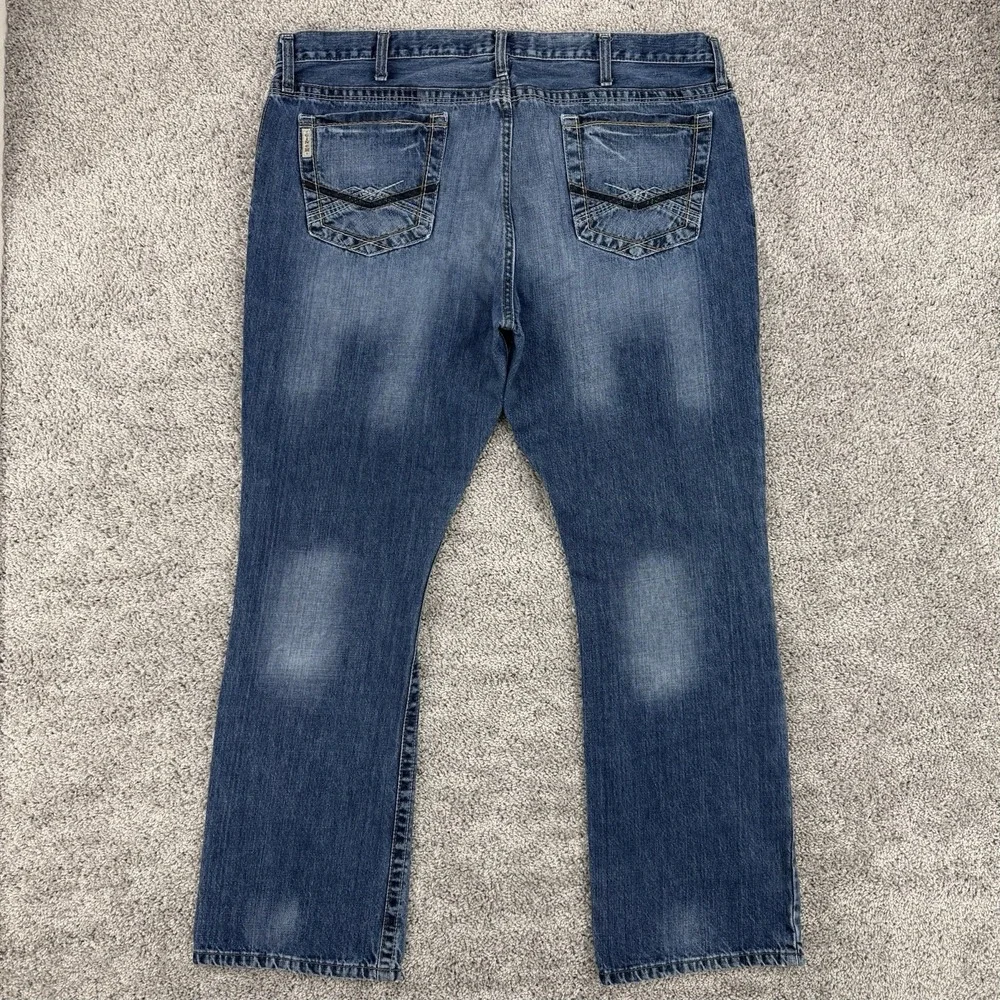 Cinch Ian Jeans Men's 40x32 Bootcut Western Cowboy Whiskering Crazy Fade